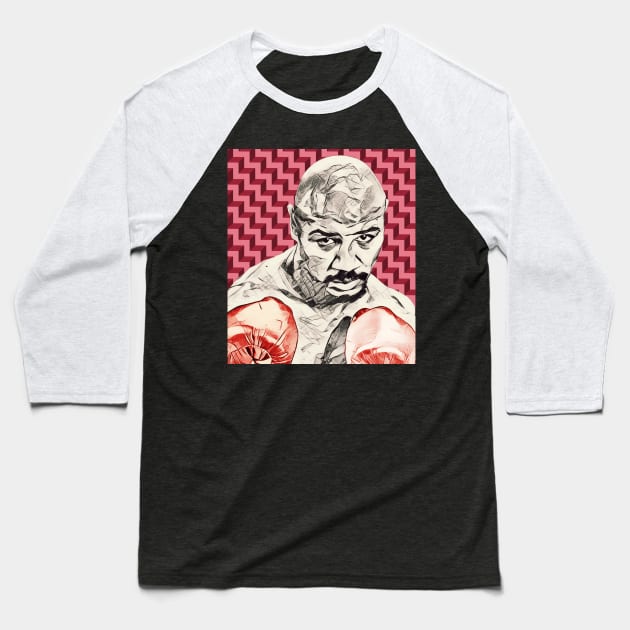 Marvin Hagler Fighter Baseball T-Shirt by FightIsRight